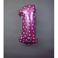 Шар ЦИФРА 1 Сердечки Pink